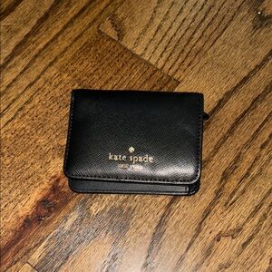 kate spade Black Compact Saffiano Fold Wallet